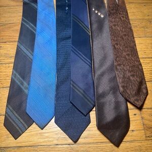 Lot of 6 Vintage 50's-60's, 80’s Skinny Neck Ties